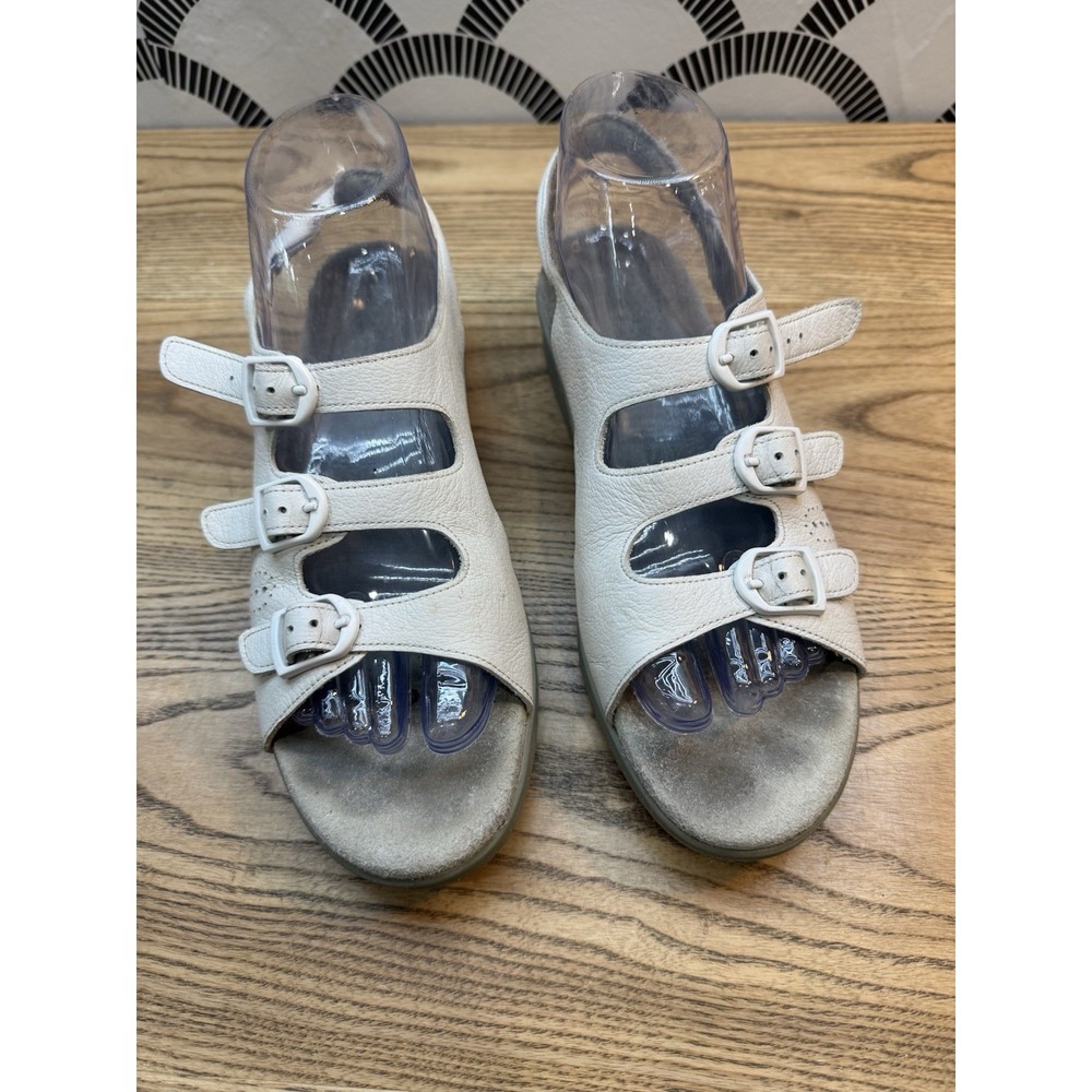 SAS Women's Trio II White 3-strap Adjustable Sandal Shoes Size 8